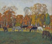 unknow artist A landscape with horses, Germany oil painting artist